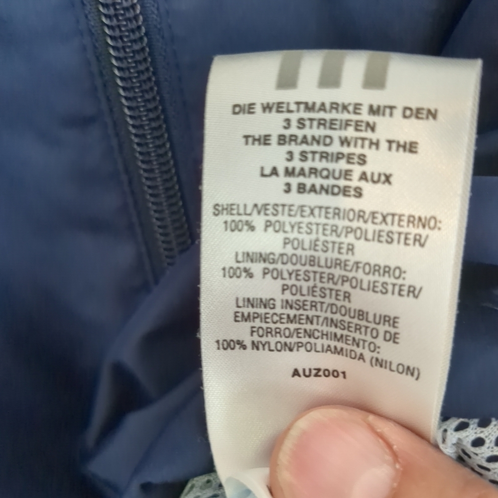 Adidas Windbreaker Women's Medium Navy Light Blue Spring Jacket Light Weight - Picture 8 of 8